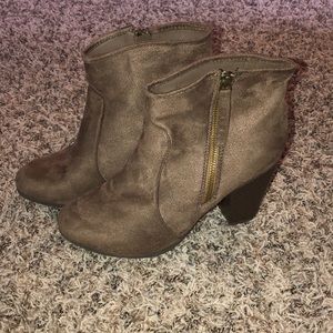 brown heeled booties